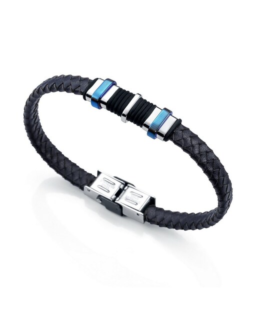 Imagem 0 de Pulseira em Aço e Pele