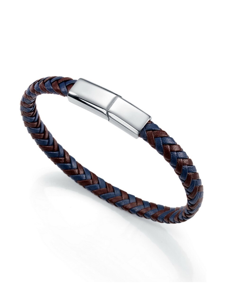 Pulseira de Aço e Pele Multicolor-2