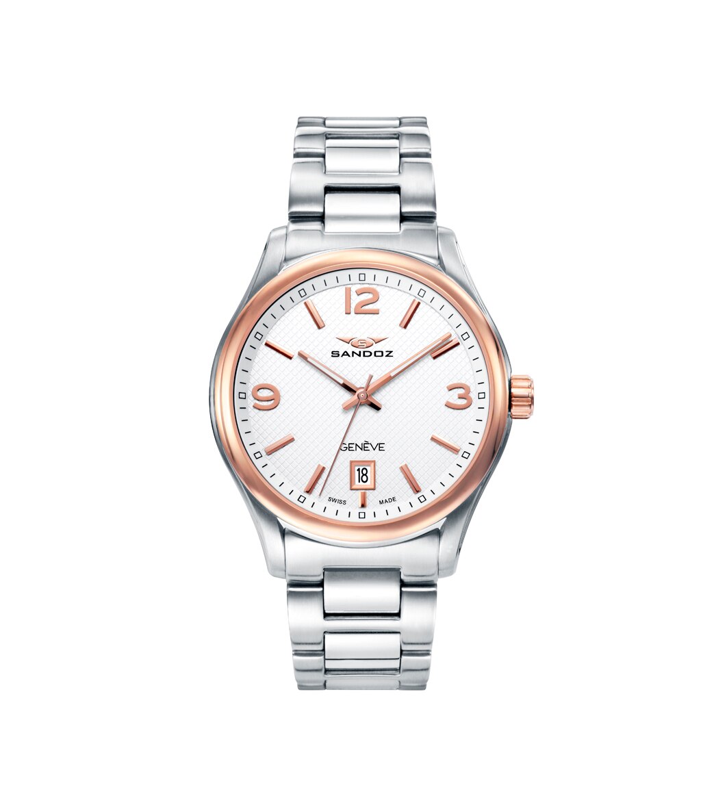 Relógio Sandoz com Bracelete de Aço Coleção Casuel Prateado-5