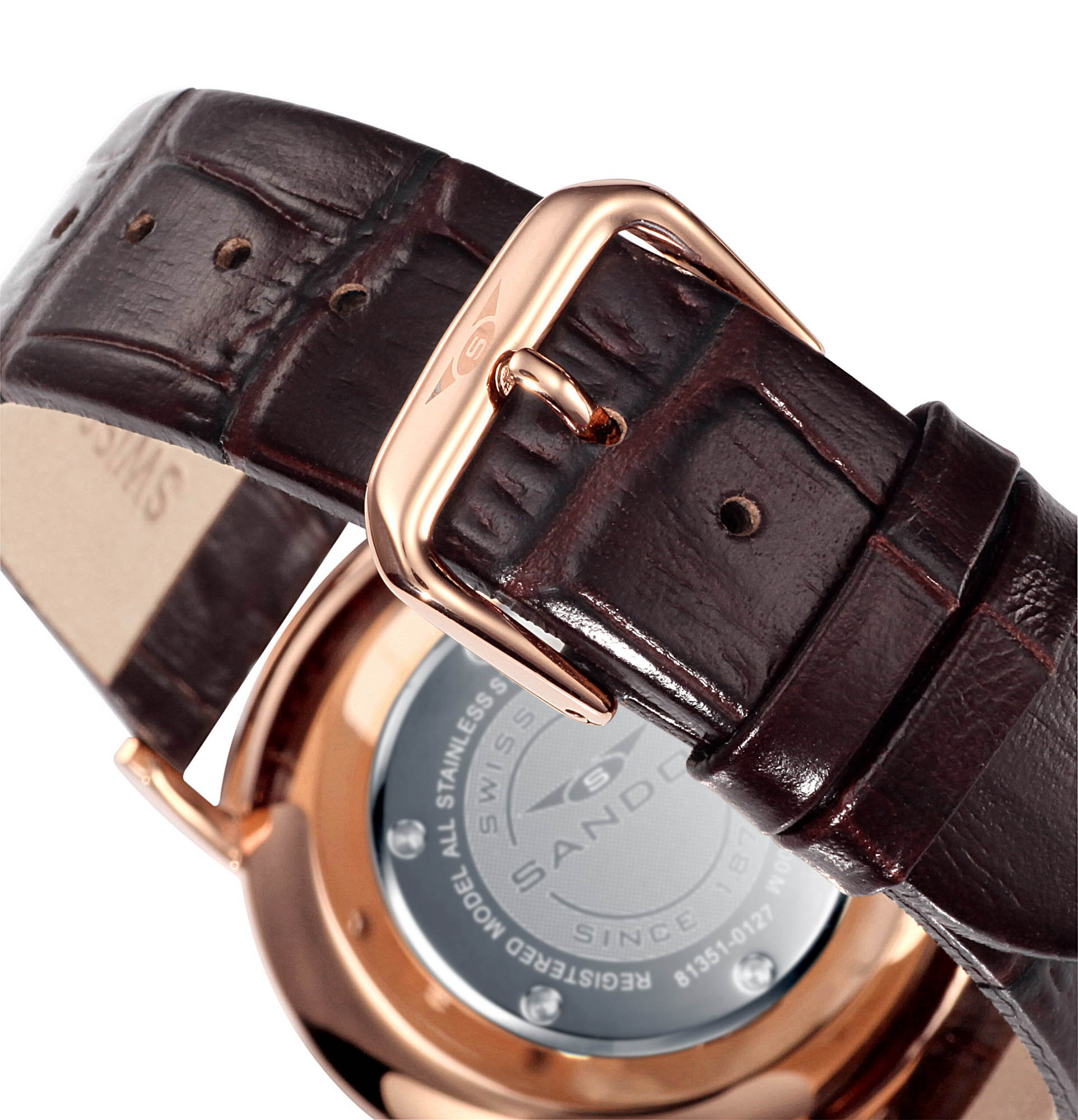 Relógio Sandoz com Bracelete de Pele Coleção Classic&slim Castanho-2