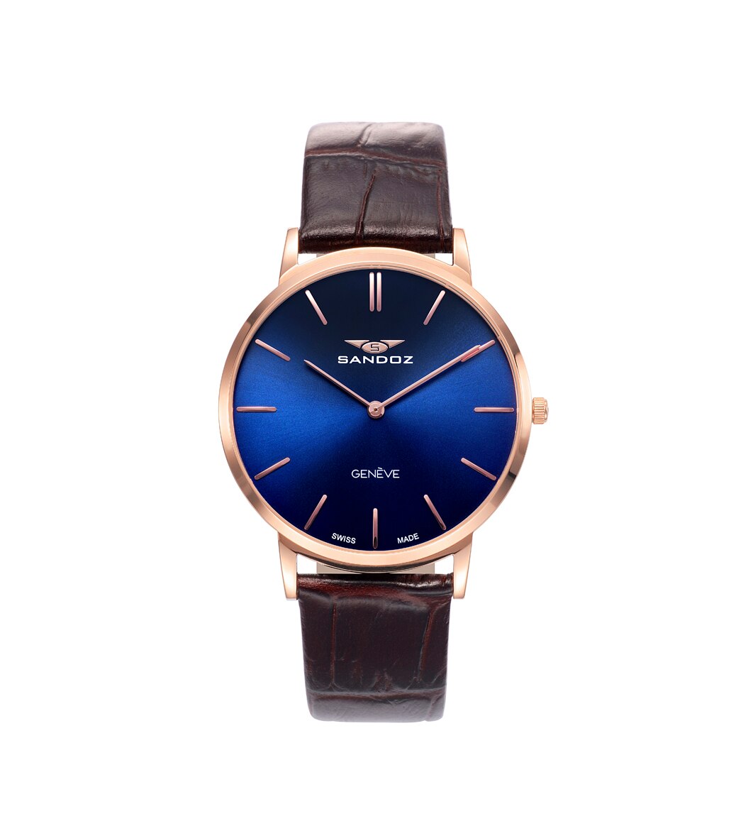 Relógio Sandoz com Bracelete de Pele Coleção Classic&slim Castanho-5
