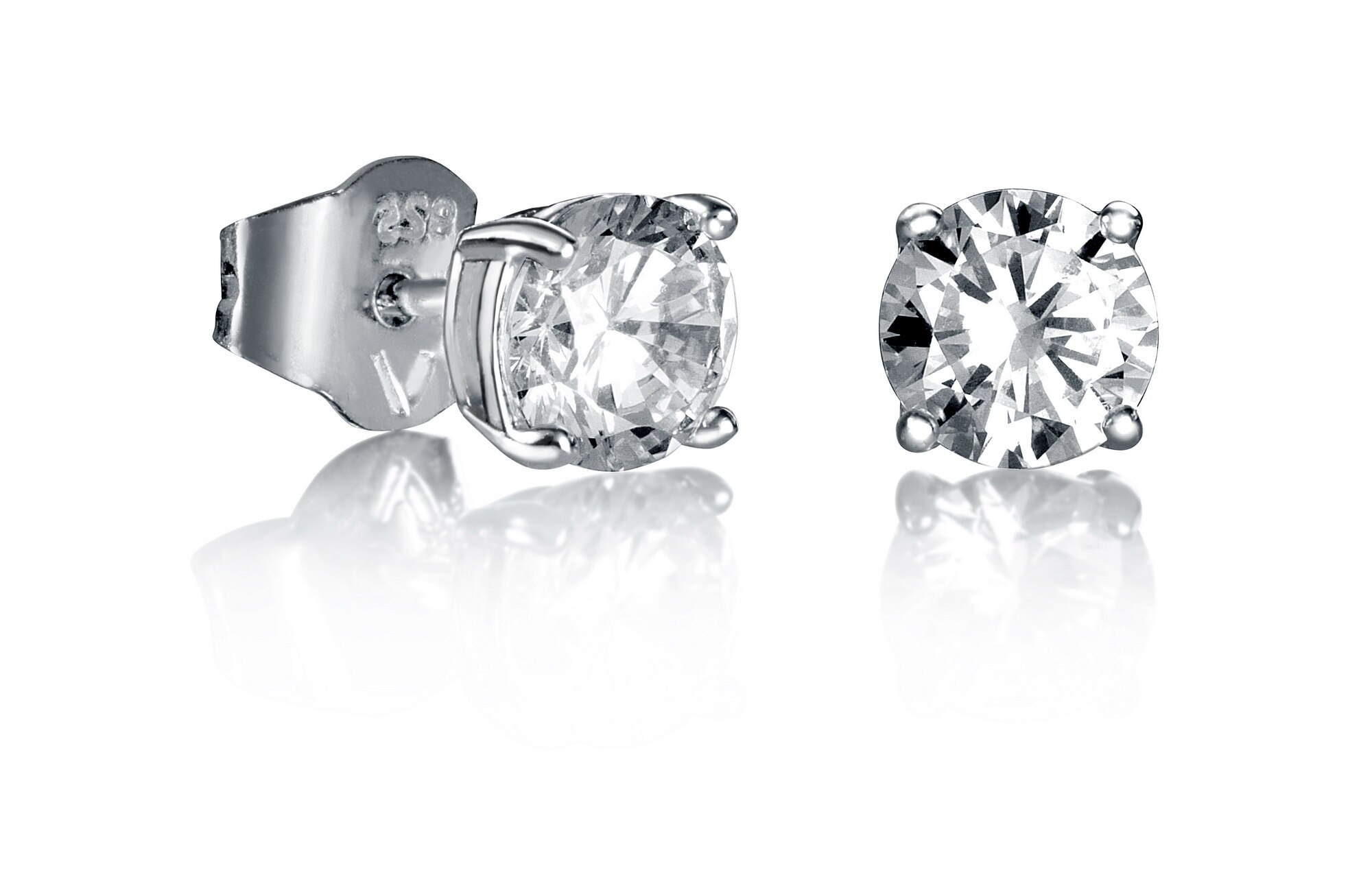 Brincos Jewels de Prata e Zircônias Branco-1