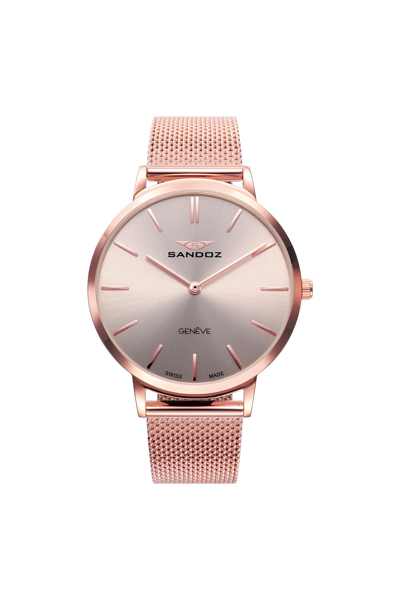 Imagem 0 de Relógio Sandoz 2 Ponteiros com Bracelete de Malha Milanesa em Aço