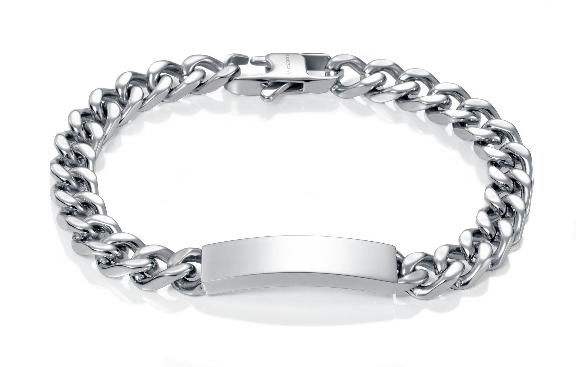 Pulseira Tipo Escrava em Aço Prateado Prata-2