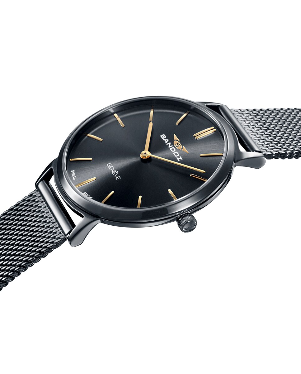 Relógio Sandoz Classic&slim Sa81350-57 de Aço e Malla Milanesa Cinzento-3