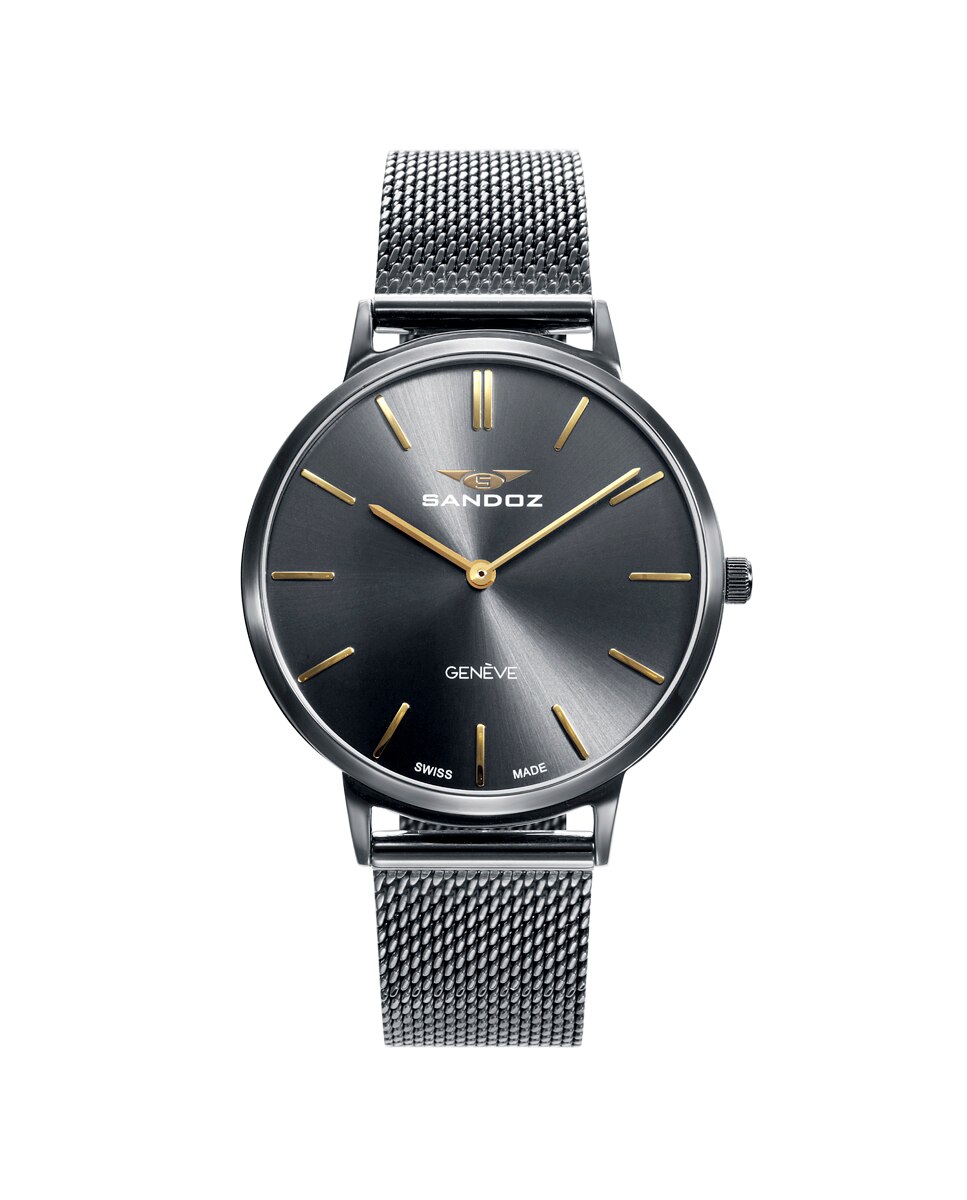 Relógio Sandoz Classic&slim Sa81350-57 de Aço e Malla Milanesa Cinzento-4