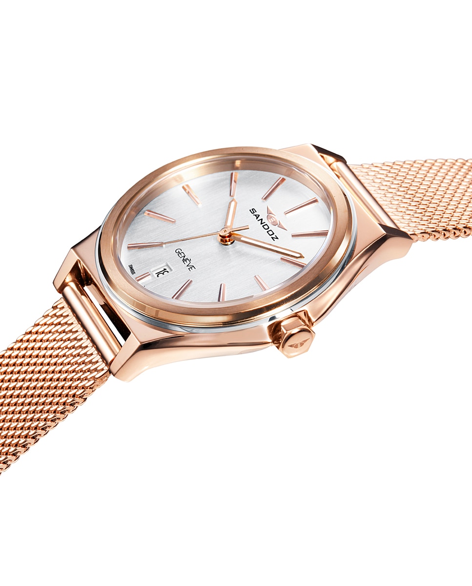 Relógio Sandoz Dynamique Sa81358-07 de Aço com Ip Rosa Rosa-3