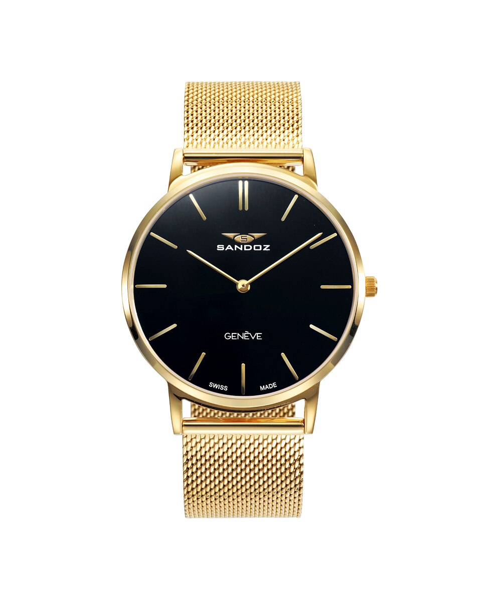 Relógio Sandoz Classic&slim de Aço com Ip Dourada Ouro-4