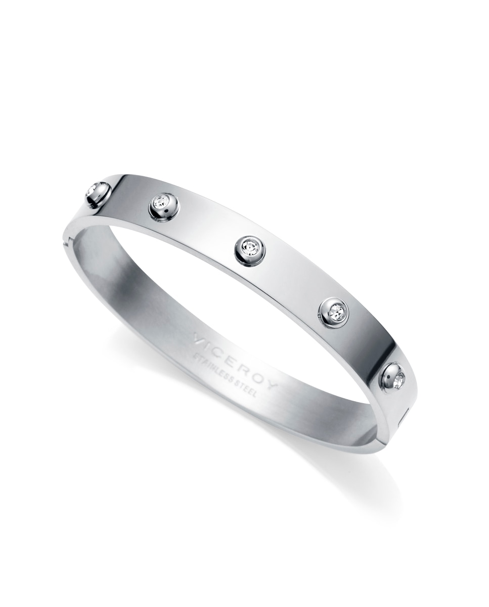 Pulseira Air 75081p01000 de Aço e Zircônias com Abertura Lateral Prata-2