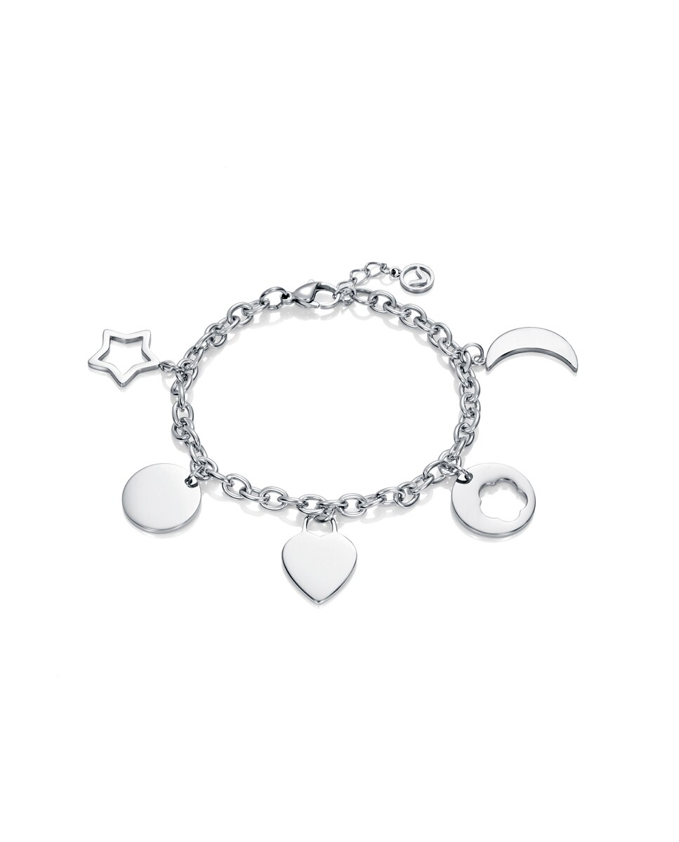 Pulseira 75104p01000 de Aço com Charms Prata-2