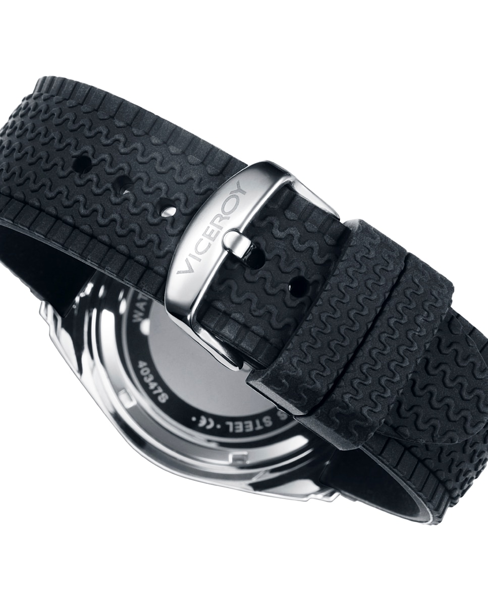 Relógio Analógico Magnum Multifunções de Aço e Bracelete de Silicone em Preto Preto-2