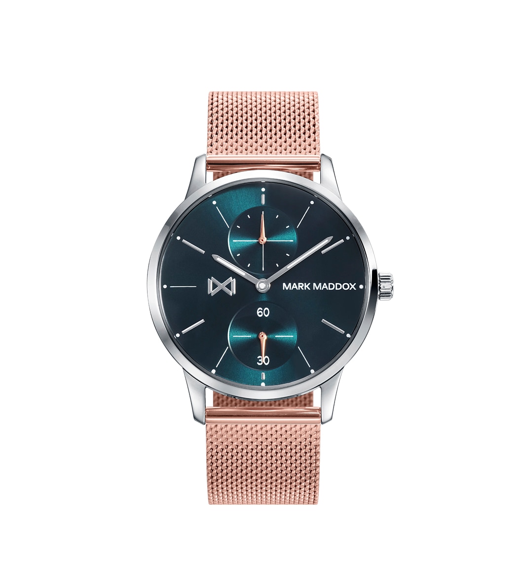 Relógio Analógico Northern Multifunções de Aço e Malla Milanesa Ip Rosa Verde-4