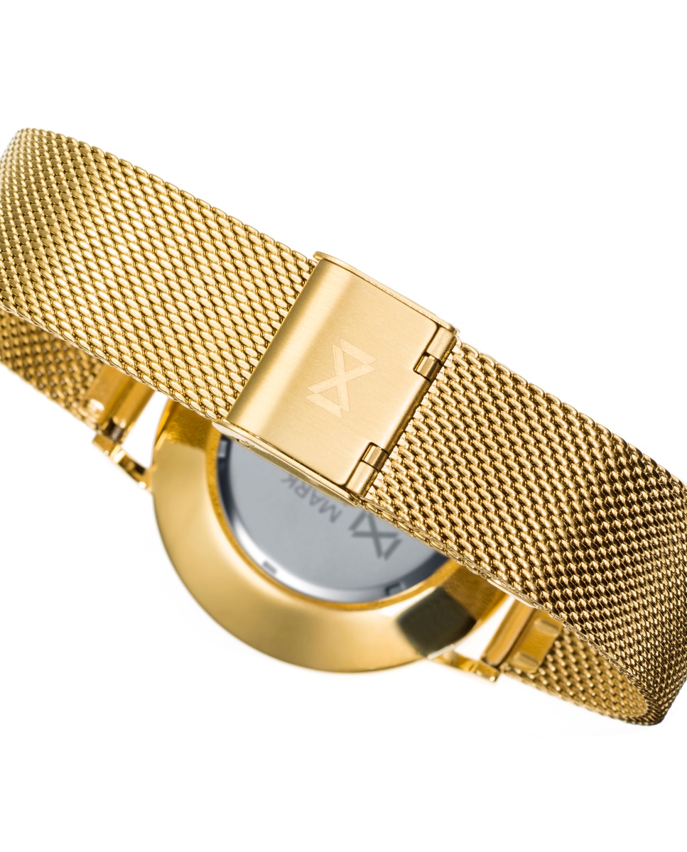 Relógio Analógico Greenwich Três Ponteiros de Aço Ip Dourado e Bracelete Milanesa Dourado-2