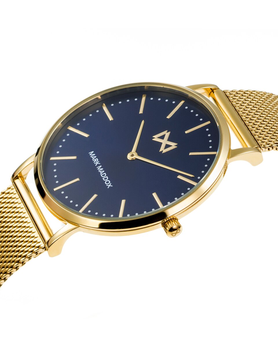 Relógio Analógico Greenwich Três Ponteiros de Aço Ip Dourado e Bracelete Milanesa Dourado-3