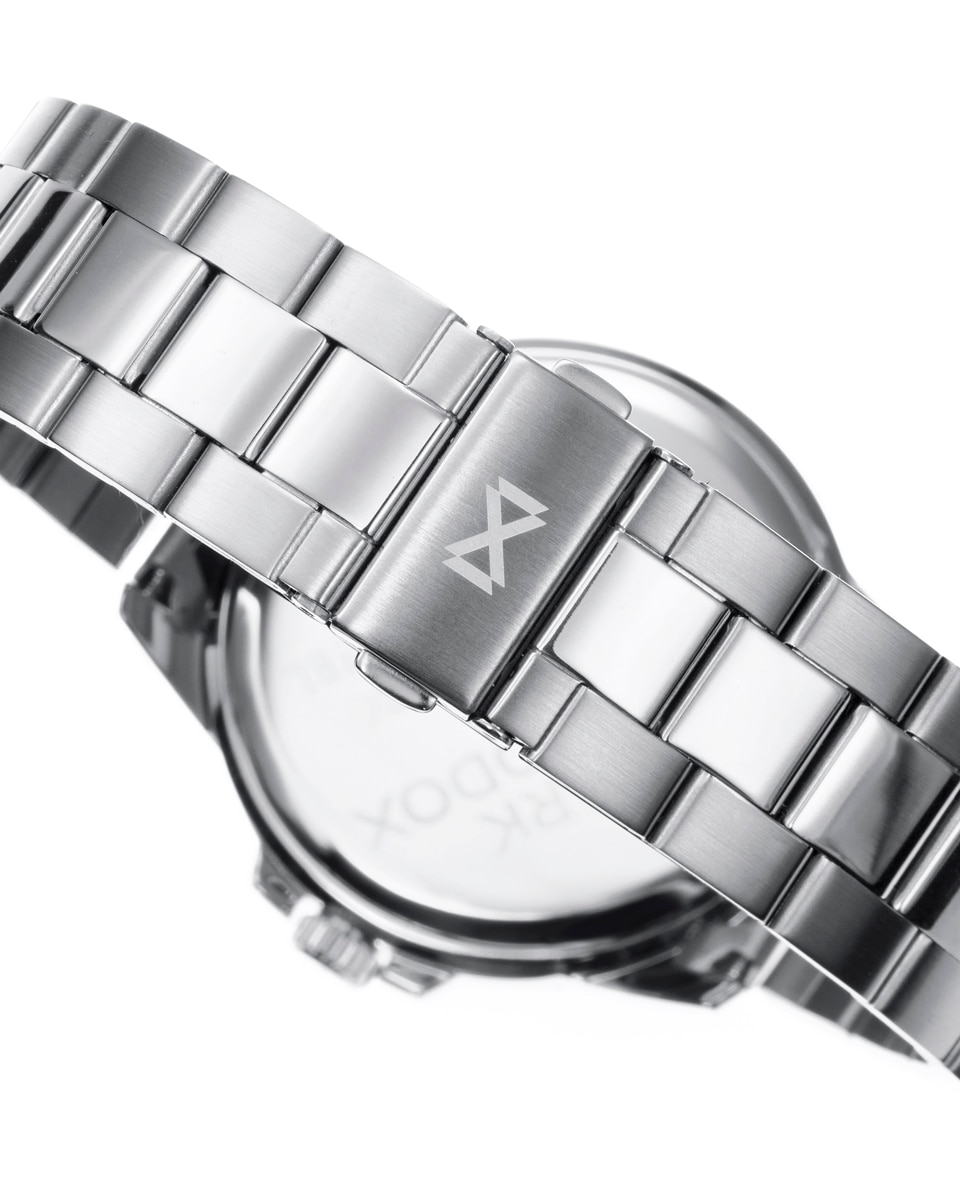 Relógio Analógico Marais Três Ponteiros de Aço Bicolor e Bracelete Ouro-2