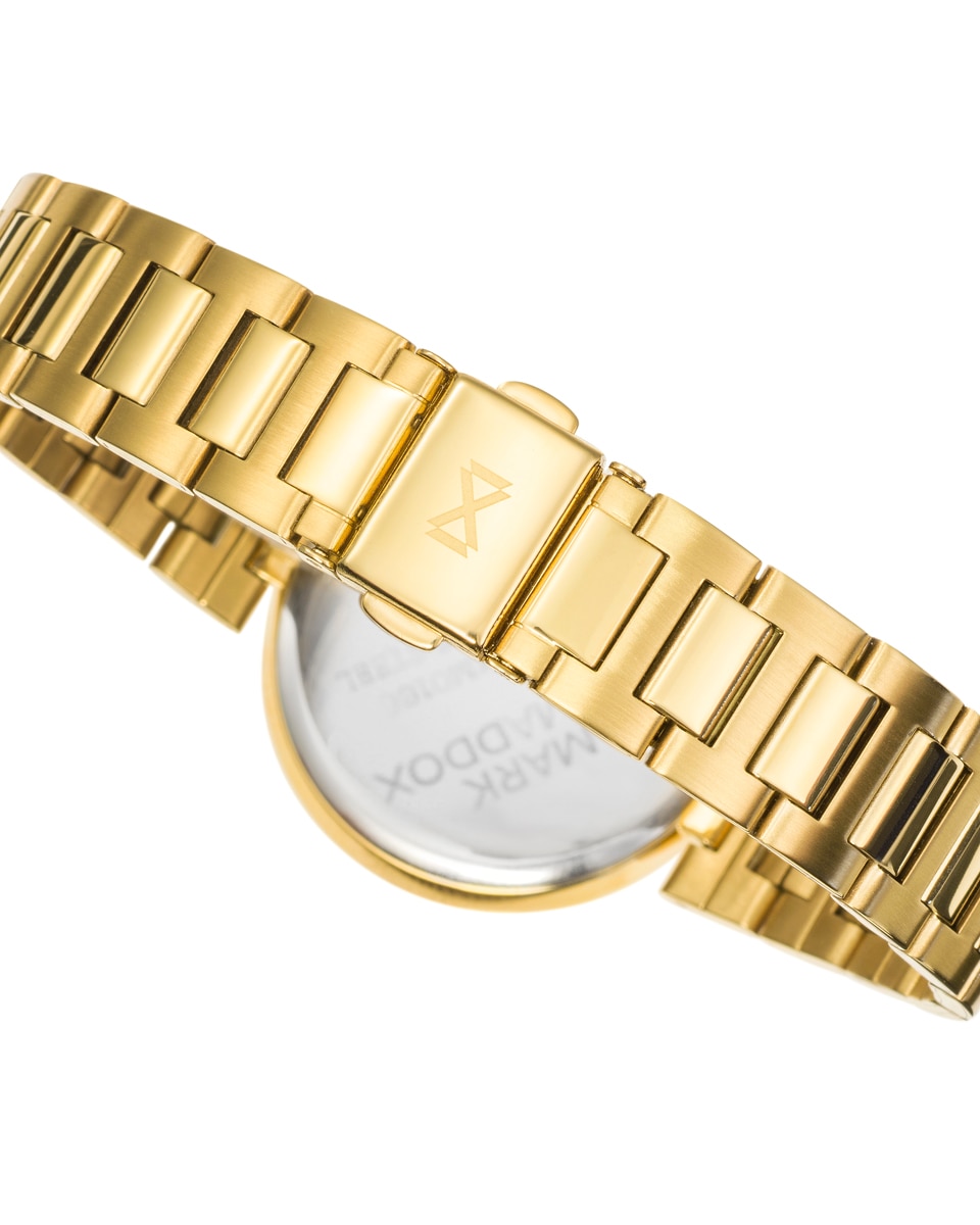 Relógio Analógico Tooting Três Ponteiros de Aço Ip Dourado e Bracelete Dourado-2