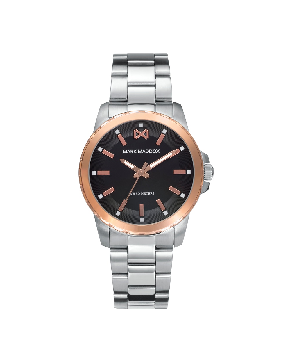 Imagem 0 de Relógio Analógico Marais Três Ponteiros de Aço Bicolor e Bracelete