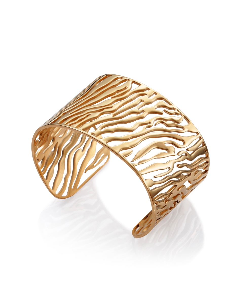 Pulseira Chic de Aço Perfurado Dourado-1