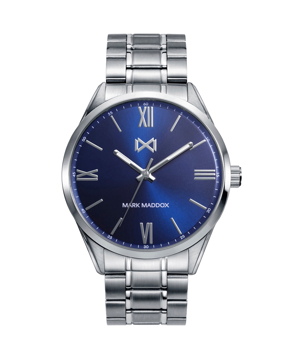 Relógio Analógico Marais de Aço 3 Ponteiros e Bracelete Azul-1