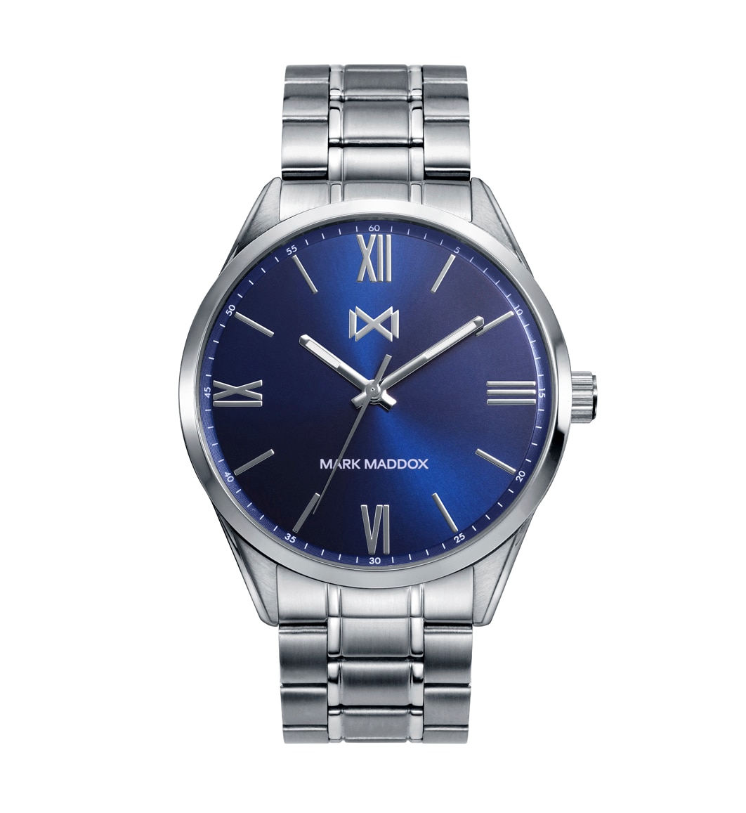 Relógio Analógico Marais de Aço 3 Ponteiros e Bracelete Azul-2