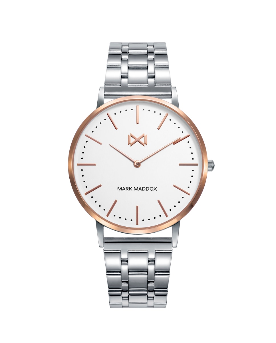 Relógio Analógico Greenwich de Aço Ip em Rosa e Bracelete Prata / Rosa-1