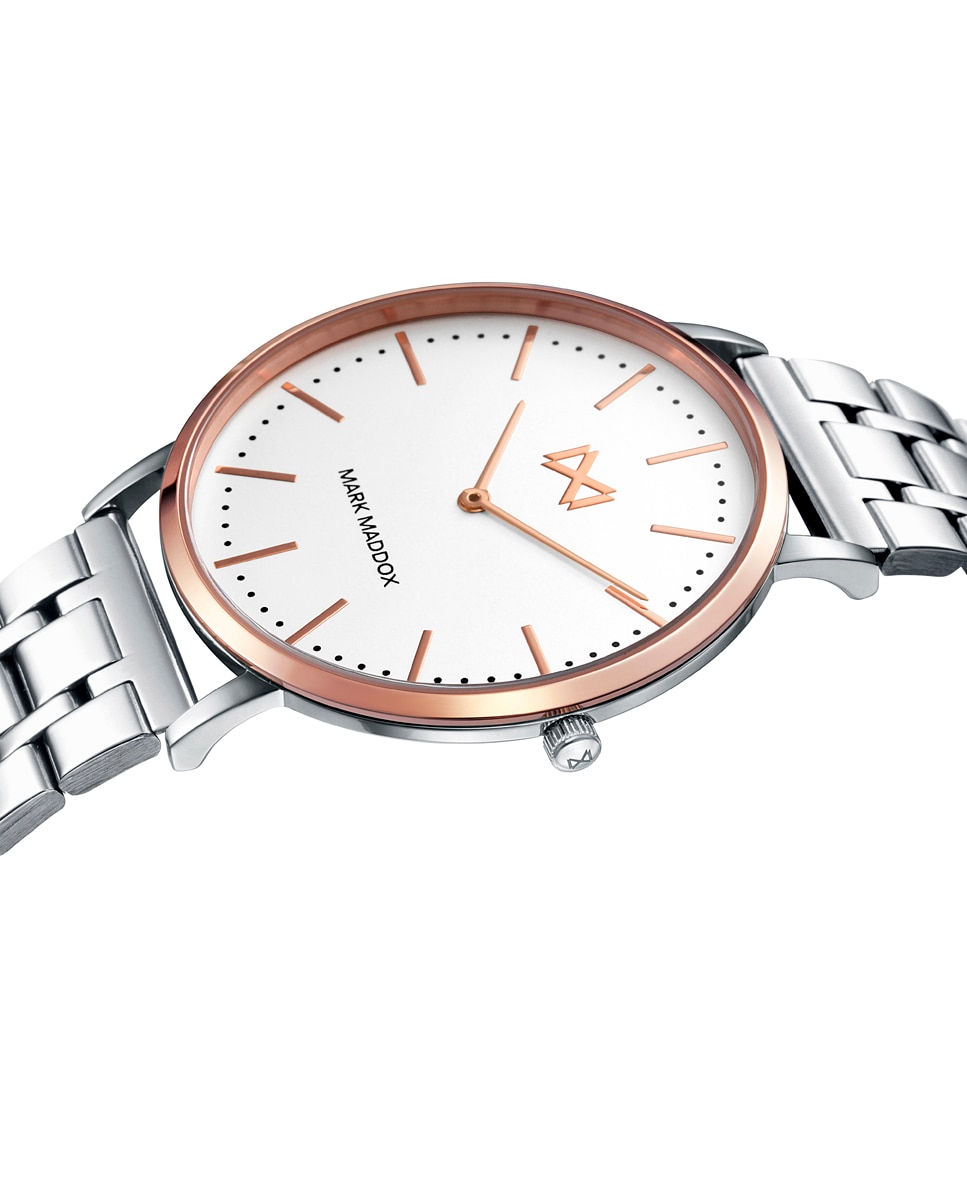 Relógio Analógico Greenwich de Aço Ip em Rosa e Bracelete Prata / Rosa-3