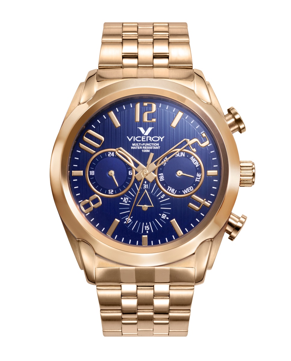 Relógio Analógico Magnum Multifunções de Aço Ip Dourado Dourado-1