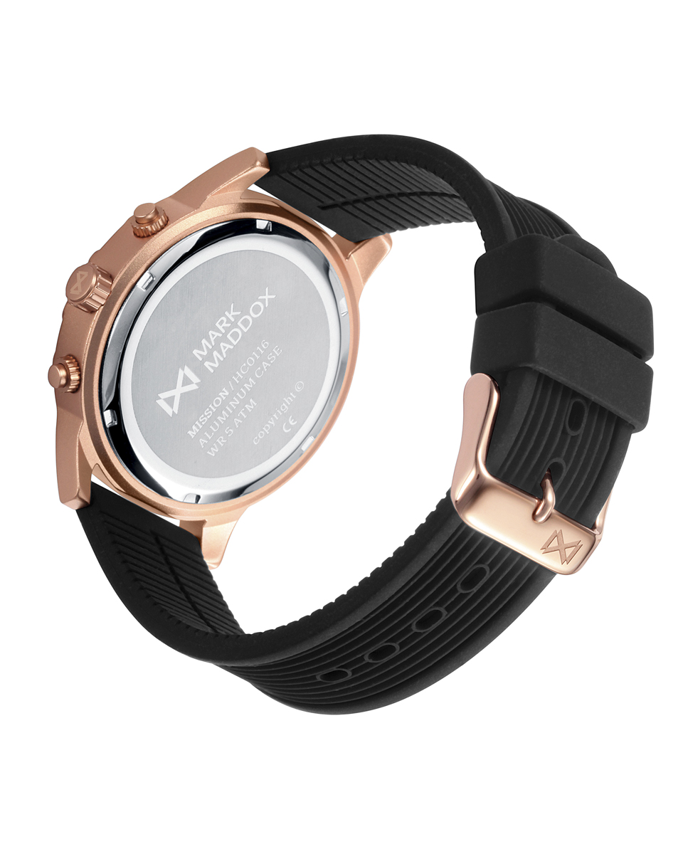 Relógio Analógico Mission Multifunções com Bracelete de Silicone em Preto Rosa / Preto-2