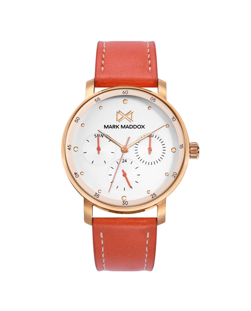 Relógio Analógico Midtown Multifunções com Bracelete Laranja Castanho / Laranja-1