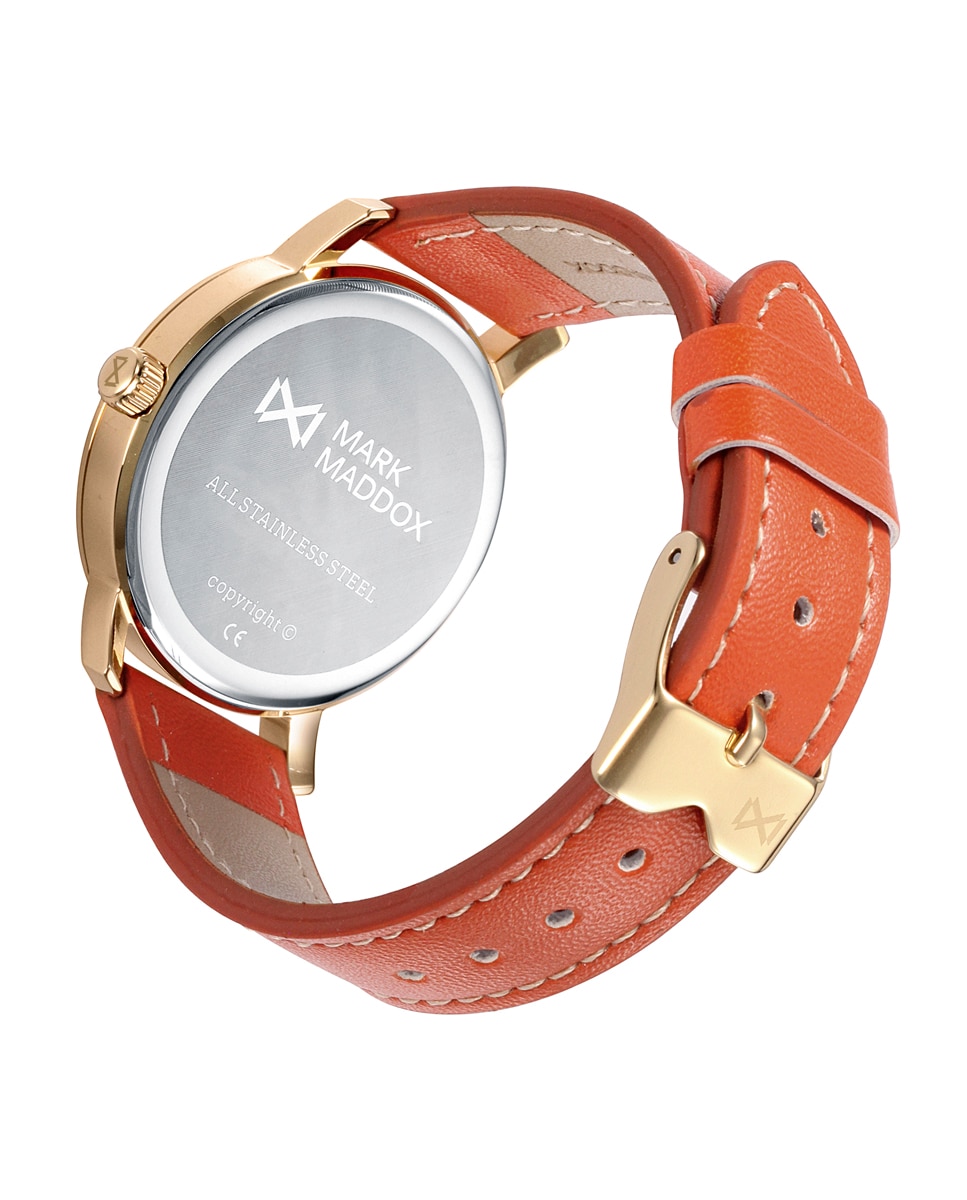 Relógio Analógico Midtown Multifunções com Bracelete Laranja Castanho / Laranja-2