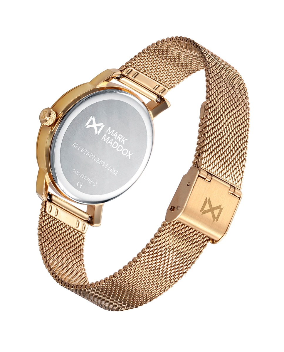 Relógio Midtown de Aço com Pulseira Milanesa em Ip Dourado Ouro-2