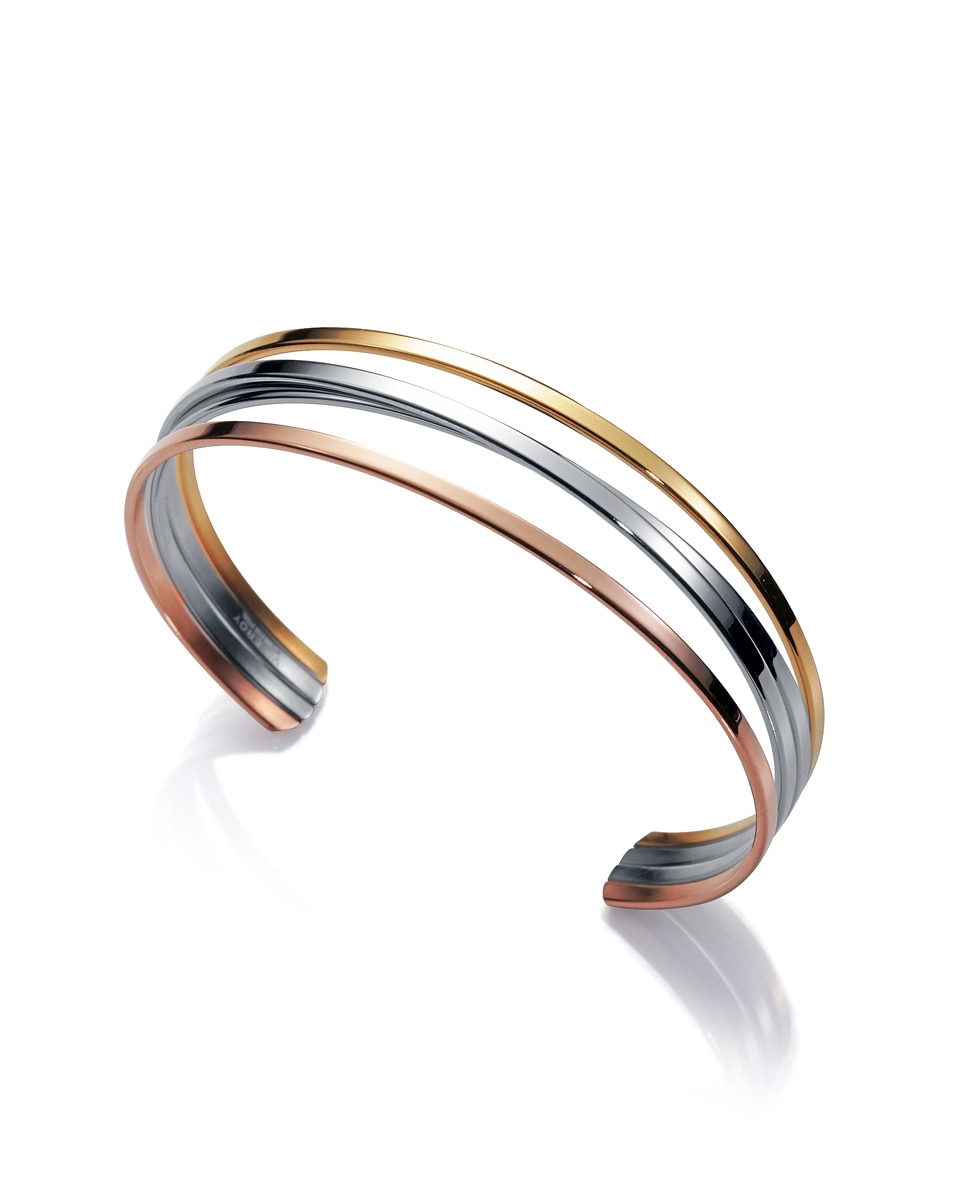 Pulseira Air Aberta de Aço em Três Tons Multicolor-1