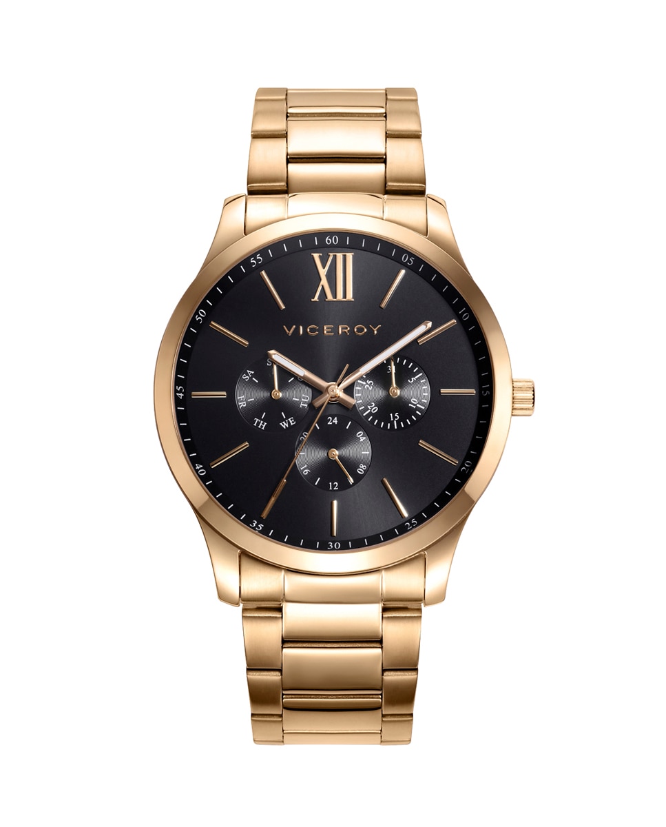 Relógio Analógico Magnum Multifunções de Aço Dourado-1