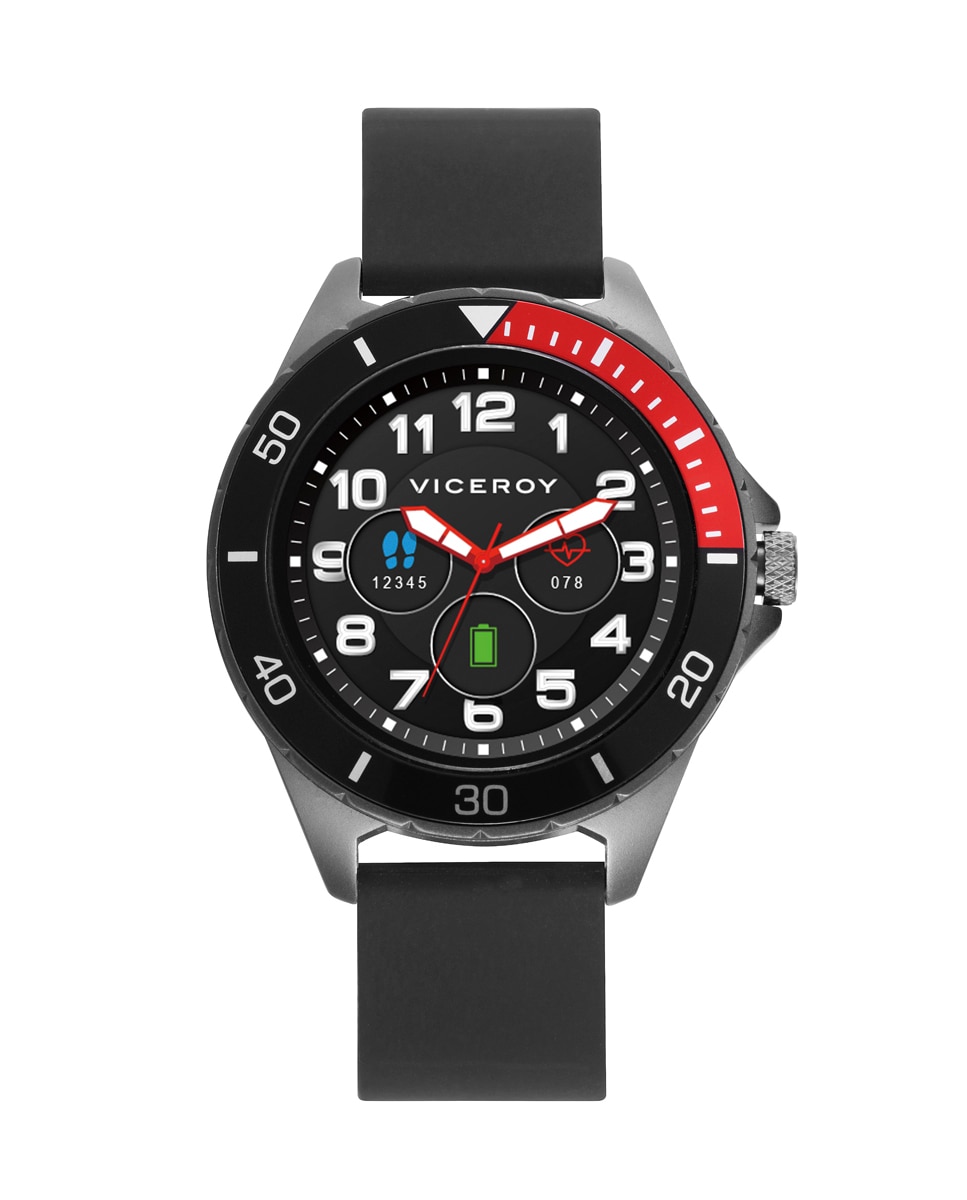 Relógio Infantil Smartpro com Malha Milanesa Ip em Cinzento e Bracelete Adicional de Silicone em Preto Preto / Vermelho-4