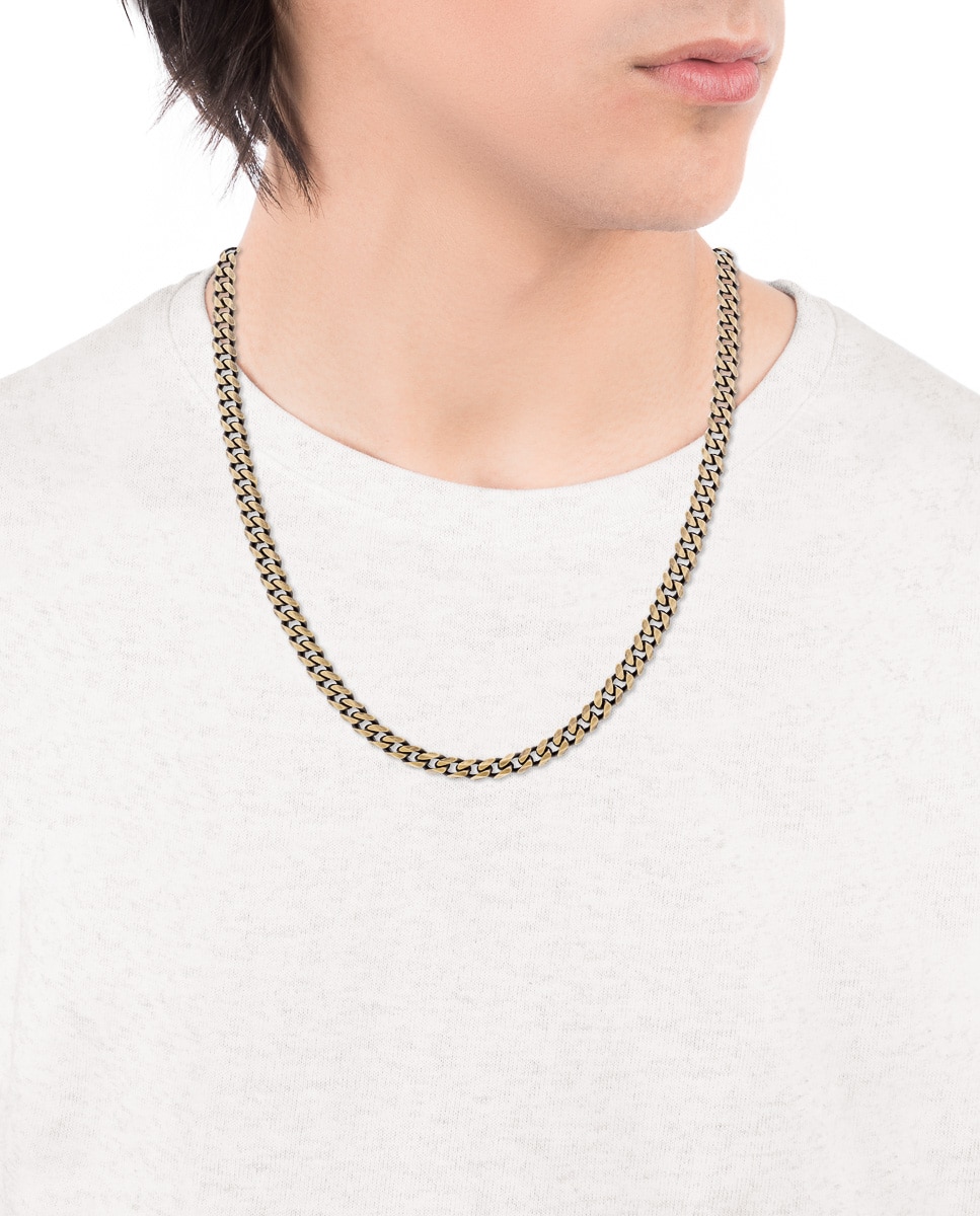 Colar Beat de Aço com Corrente Bronze Dourado-2