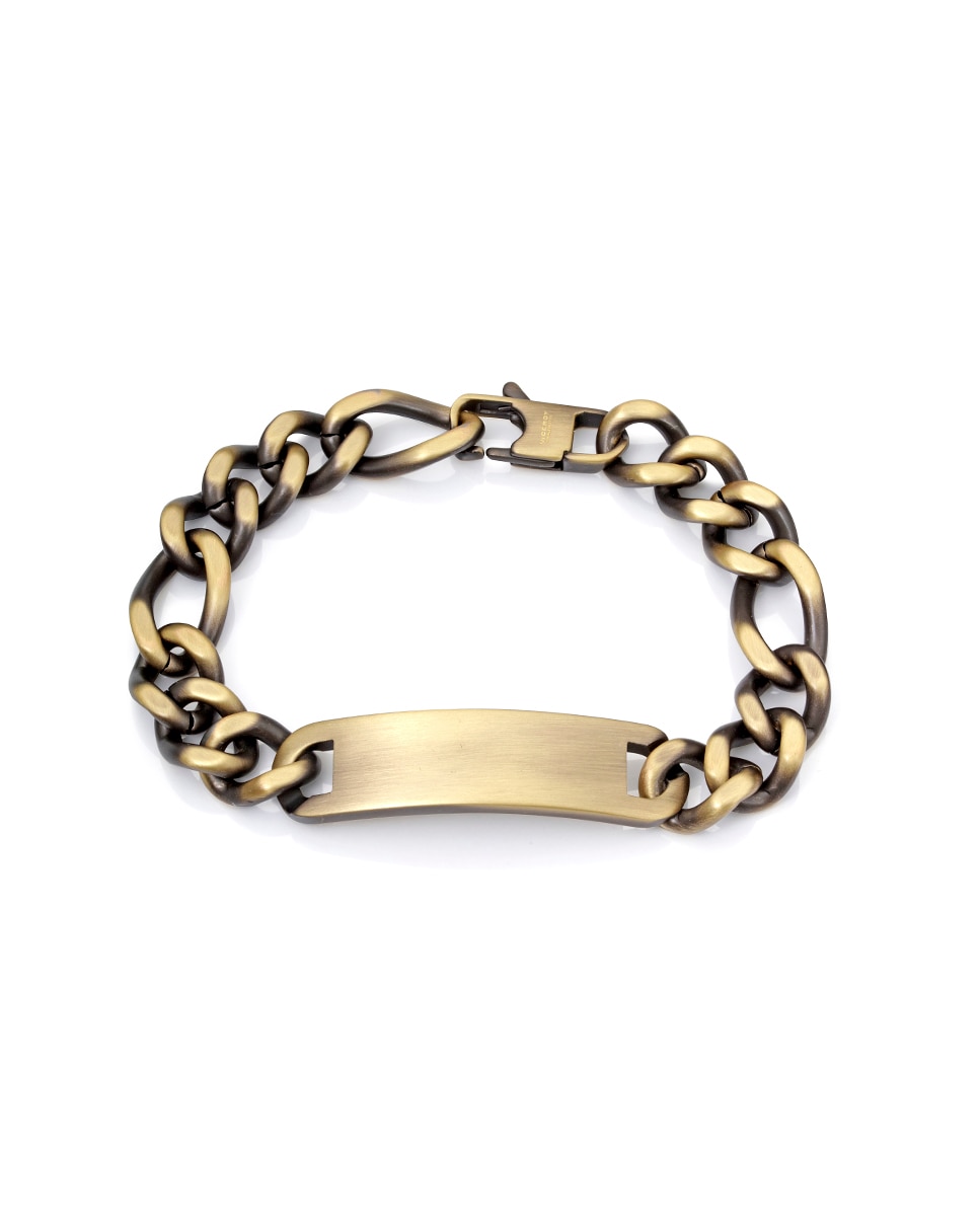 Pulseira Beat Tipo Escrava de Aço Ip em Bronze Dourado-1