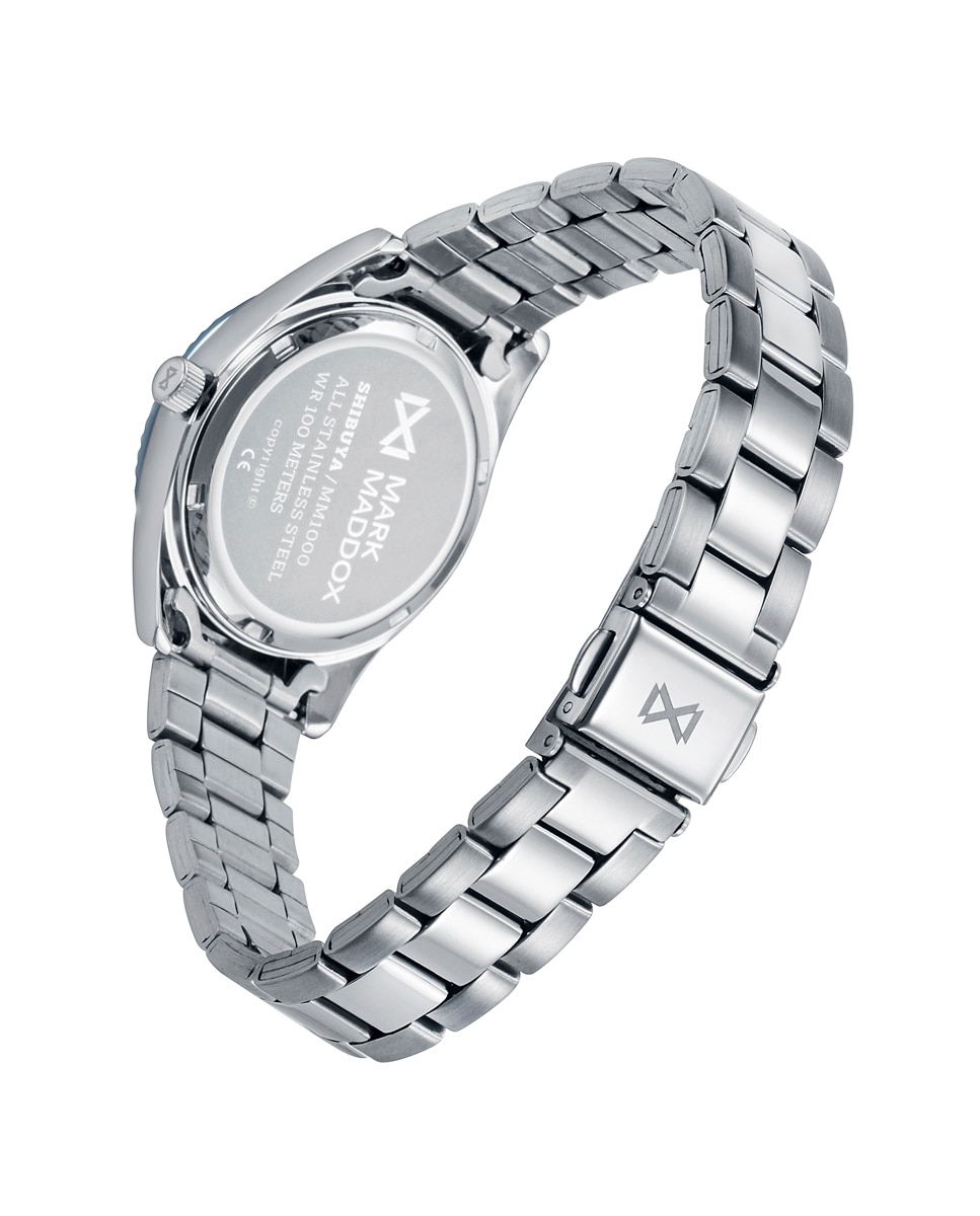 Relógio Analógico Shibuya com Mostrador Azul e Bisel de Alumínio Azul-2