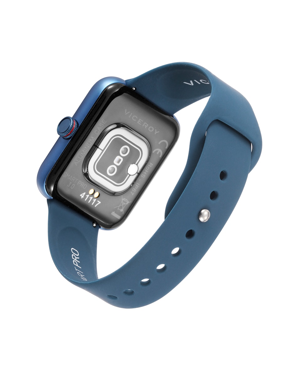 Smartwatch de Alumínio em Azul com Pulseira Azul Azul-marinho-2