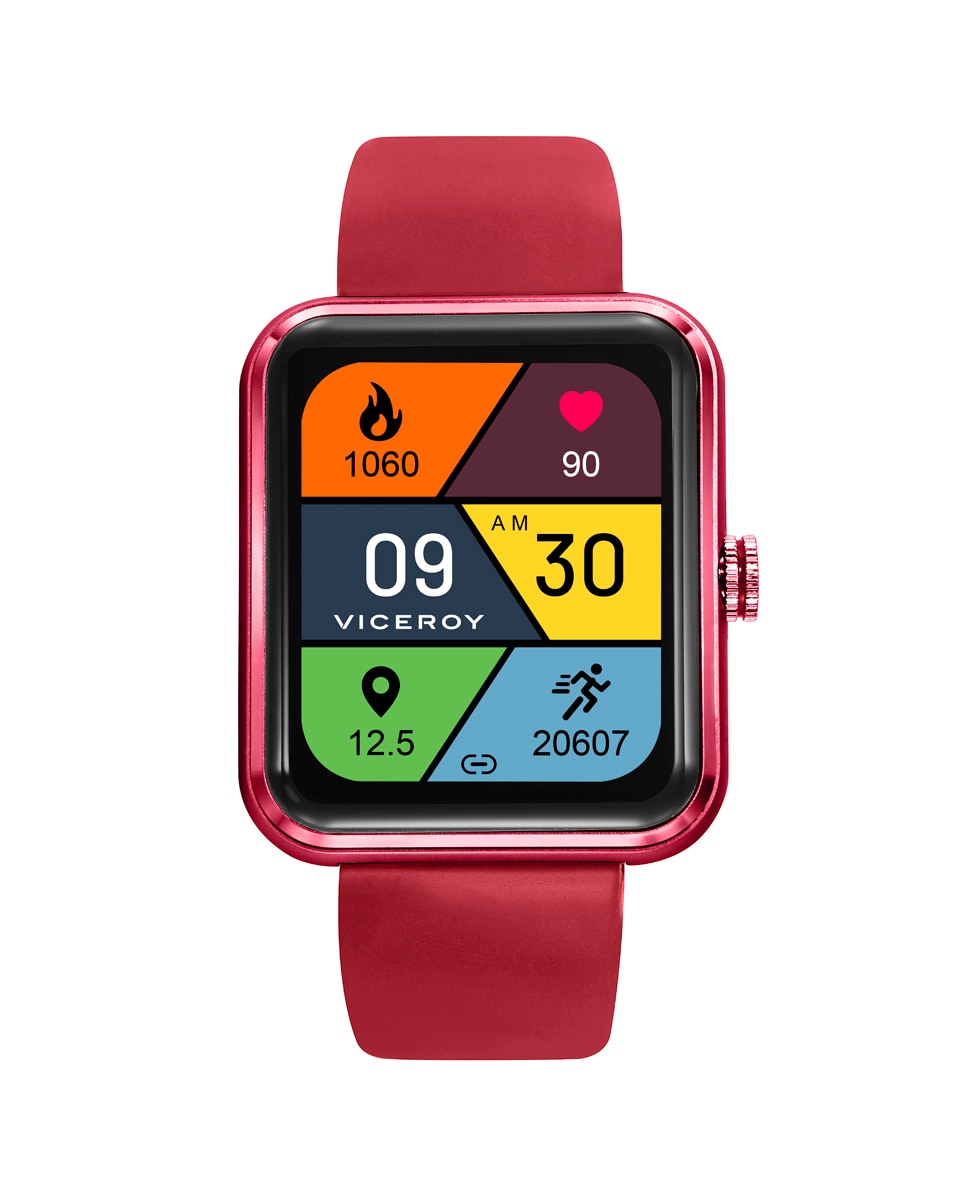 Smartwatch de Alumínio em Vermelho com Bracelete Vermelha Vermelho-1