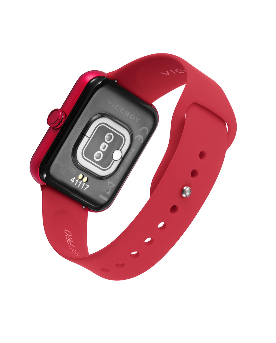 Smartwatch de Alumínio em Vermelho com Bracelete Vermelha Vermelho-2