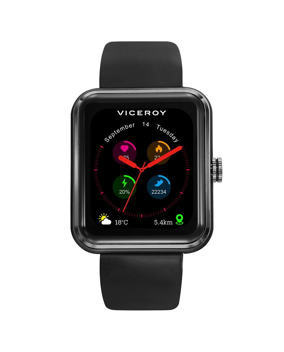 Smartwatch de Alumínio com Bracelete em Preto Cinzento-1