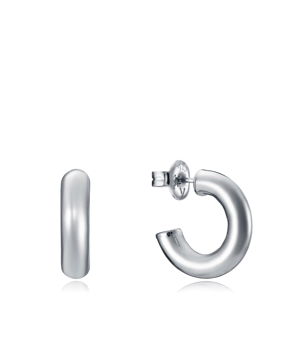 Brincos Trend Tipo Argola de Prata de Lei e 16 Mm de Diâmetro Interior Prateado-1