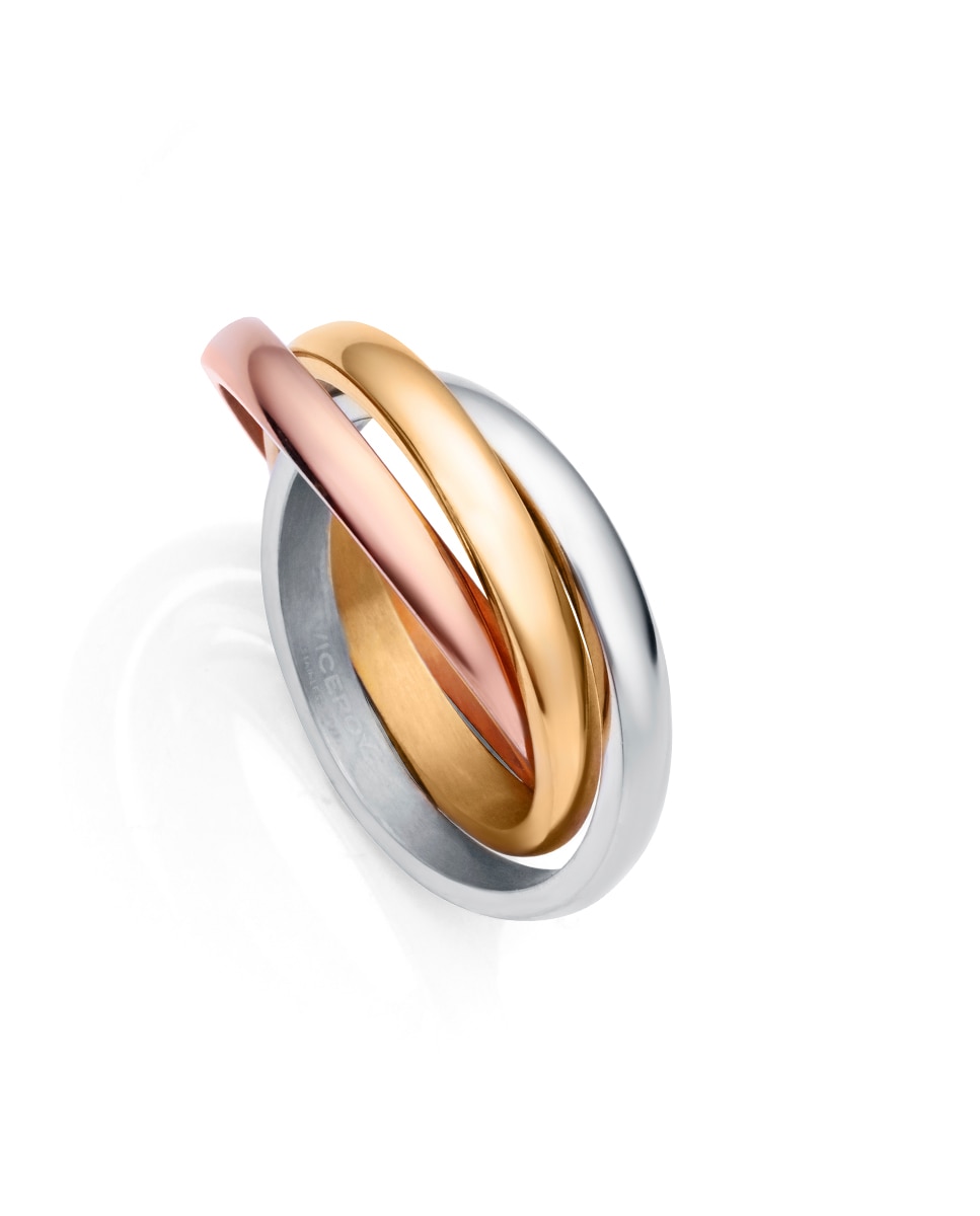 Anel Entrelaçado de Aço Multicolor Multicolor-1