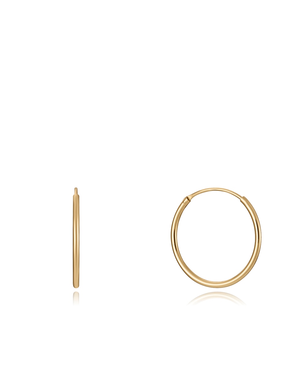 Brincos de Argola Trend de Prata de Lei com Banho em Ouro 20 X 12mm Dourado-1