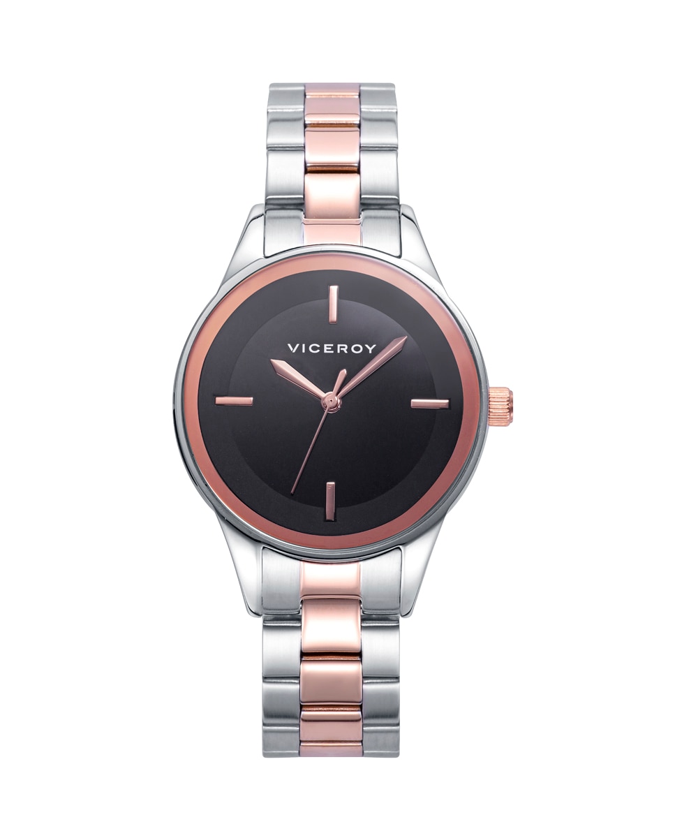 Relógio Analógico Kiss com Caixa e Bracelete de Aço Bicolor Multicolor-1