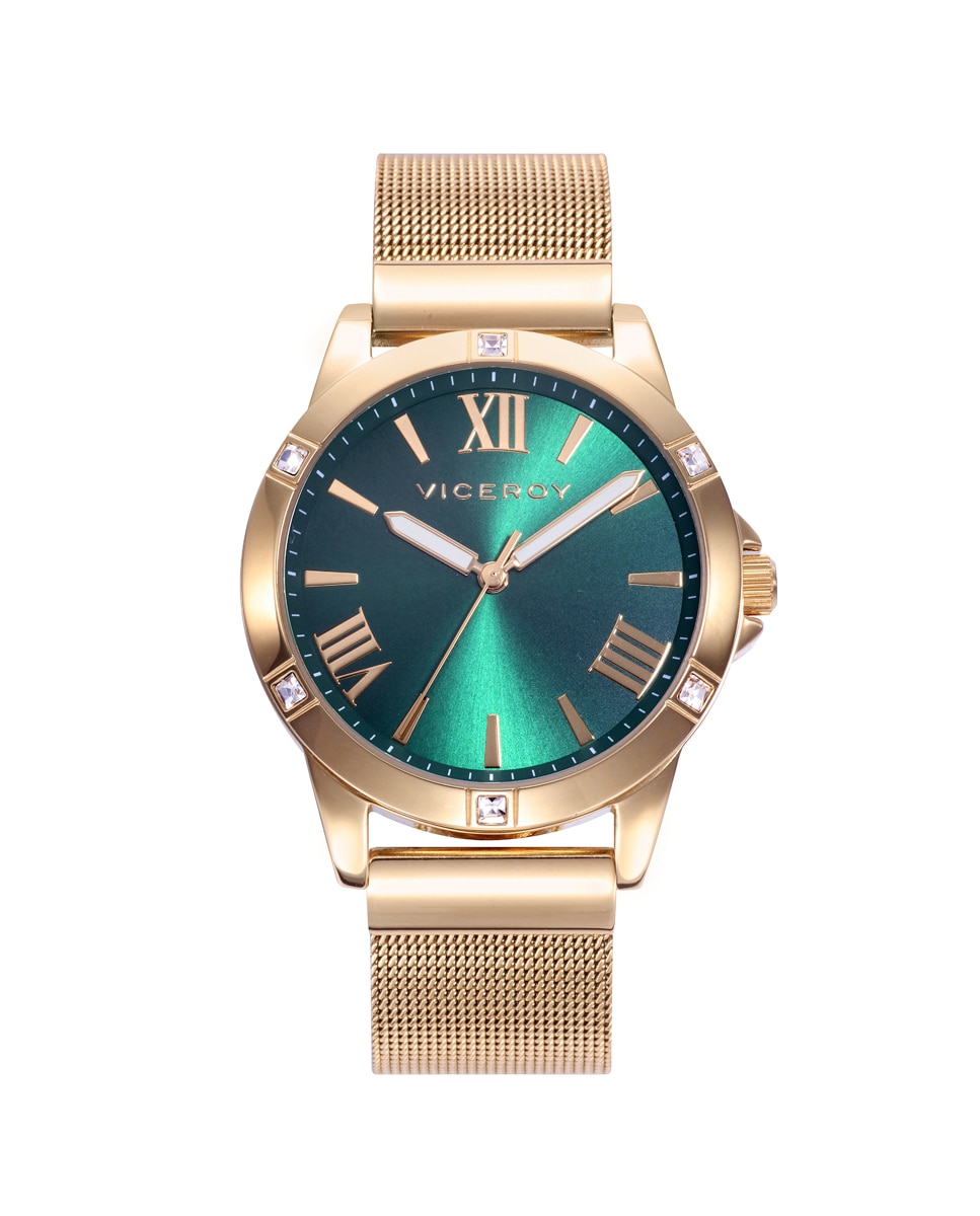 Relógio Analógico Chic com Caixa e Bracelete de Aço em Dourado Dourado-1