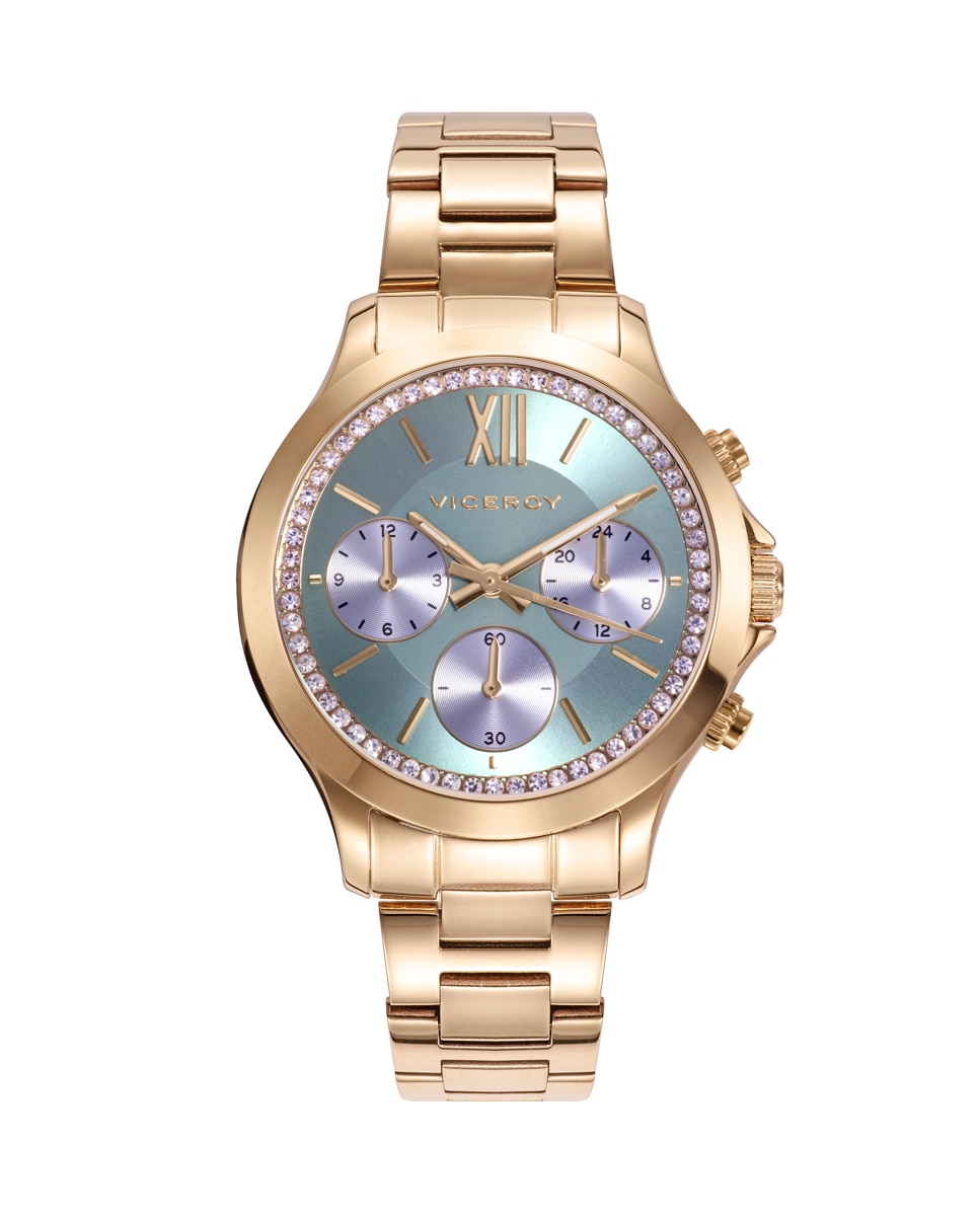 Relógio Analógico Chic com Caixa e Bracelete de Aço em Ip Dourado Dourado-1