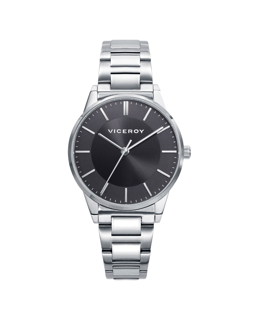 Relógio Analógico Dress com Caixa e Bracelete de Aço Preto-1