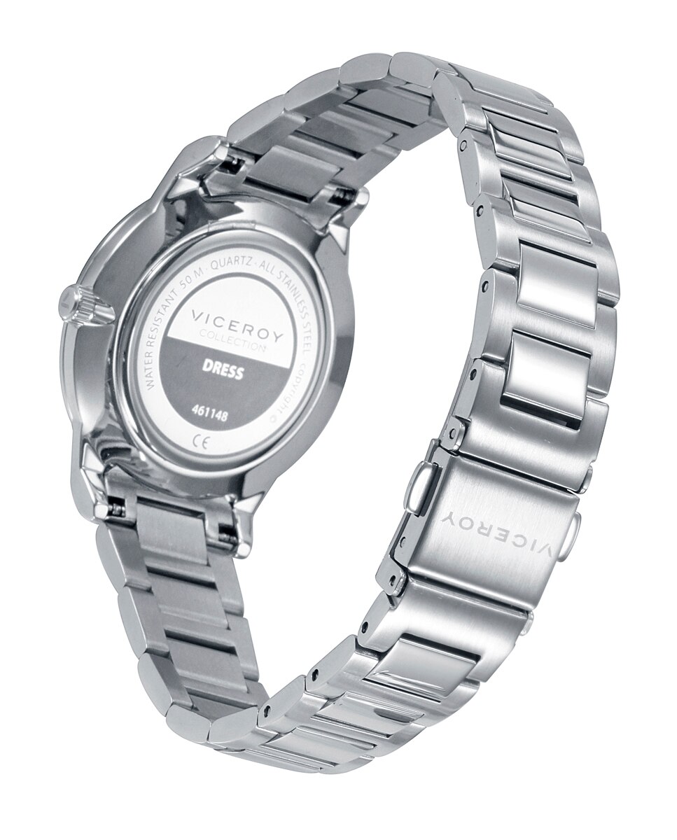Relógio Analógico Dress com Caixa e Bracelete de Aço Preto-2