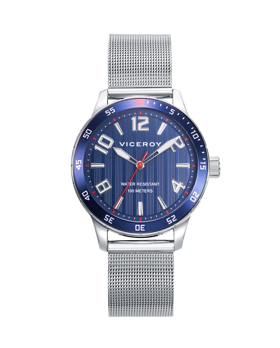 Relógio Infantil Next de Malha Milanesa em Aço e Pulseira de Atividade Azul Azul-1